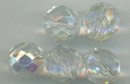 10 St�ck facettierte Glasperlen, klar